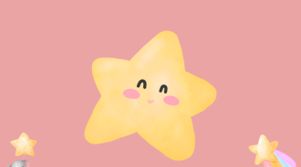 A cartoon star with a happy face